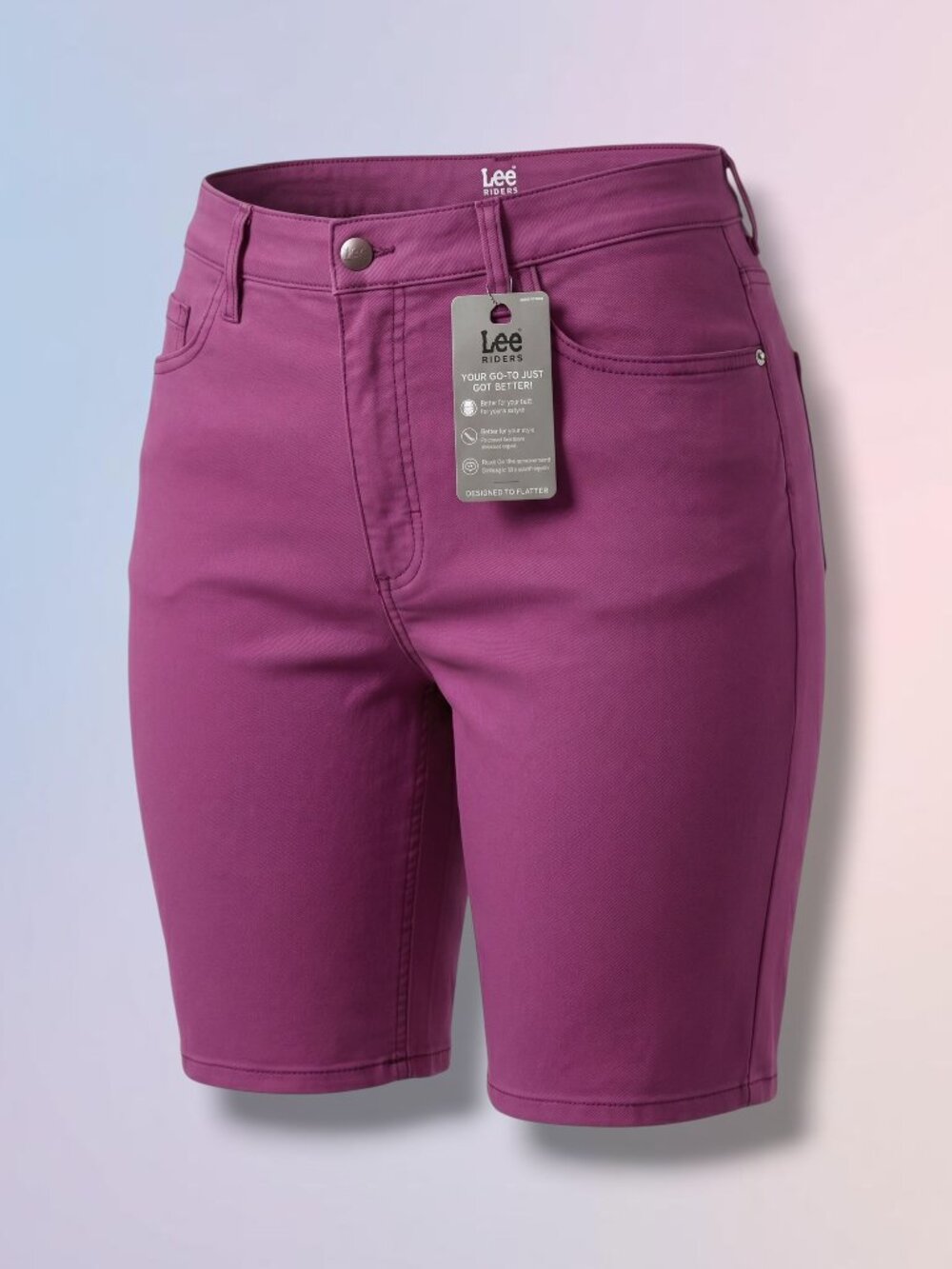 Lee Riders Premium Mid Rise Purple Bermuda Denim Shorts 16W